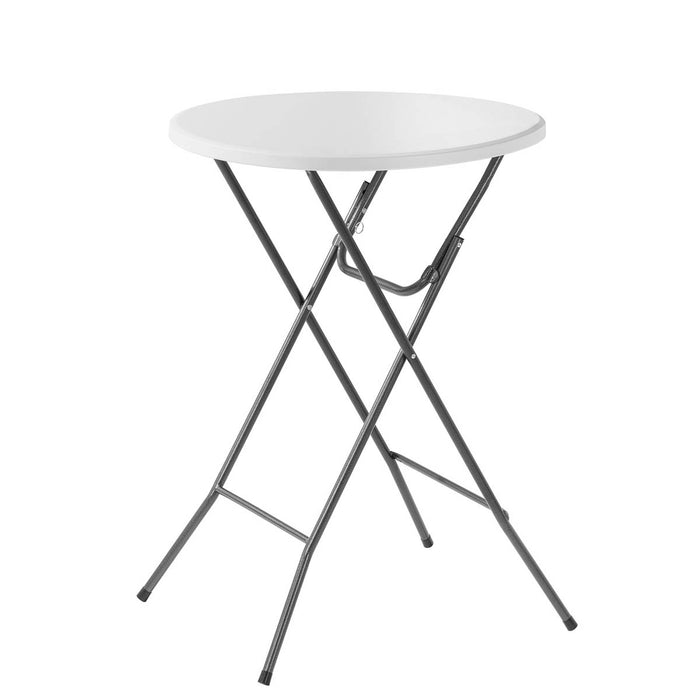 Garden Table Round White Foldable Outdoor Weather Resistant (H)110 x (W)79cm - Image 2