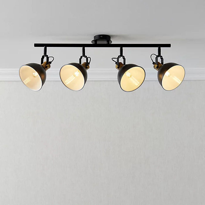 Spotlight Bar Ceiling Light 4 Way Matt Black Gold Effect Indoor E14 Dimmable 40W - Image 2