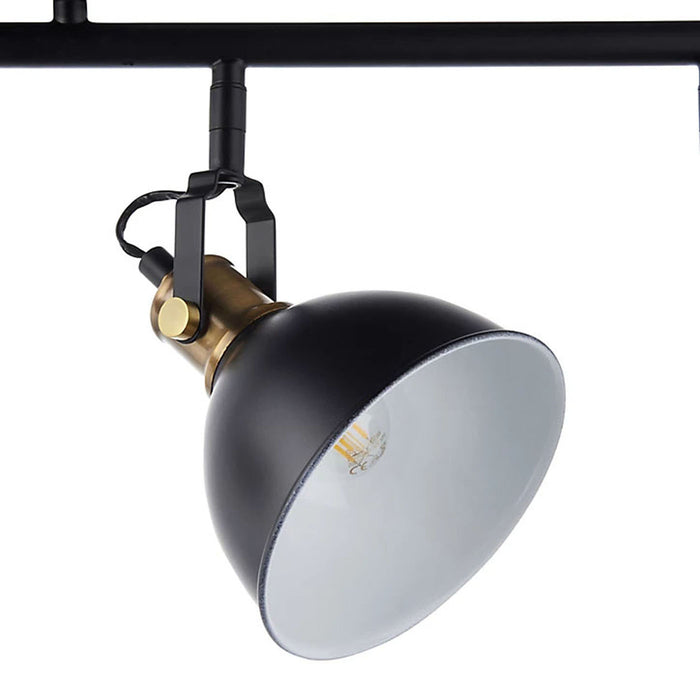 Spotlight Bar Ceiling Light 4 Way Matt Black Gold Effect Indoor E14 Dimmable 40W - Image 4