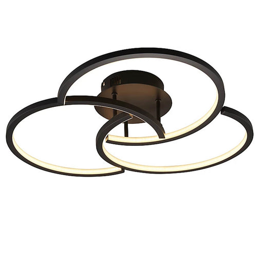LED Ceiling Light 3 Way Lamp Decorative Ring Design Black Matt Energy Efficient - Image 1