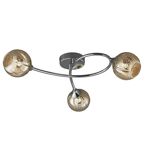 Ceiling Light 3 Lamp Chrome Effect Crackled Glass Dimmable G9 IP20 28W 220V - Image 1