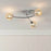 Ceiling Light 3 Way Chrome Effect Crackled Glass Dimmable Multi Arm Modern - Image 2