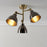 Ceiling Light Antique Brass Effect 3 Way Black Dimmable Bedroom Living Room 40W - Image 2