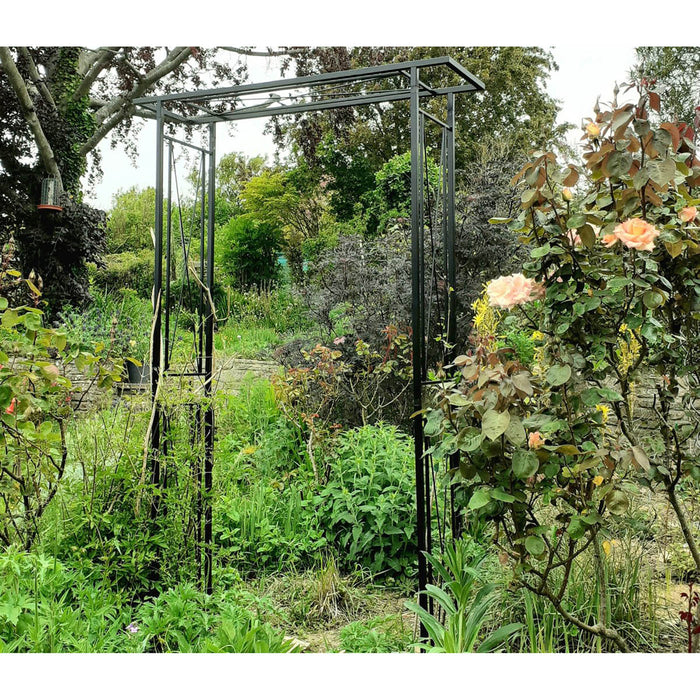 Garden Arch Climbing Plants Rust Resistant Black Flat Top Steel Durable (H)2.1m - Image 2