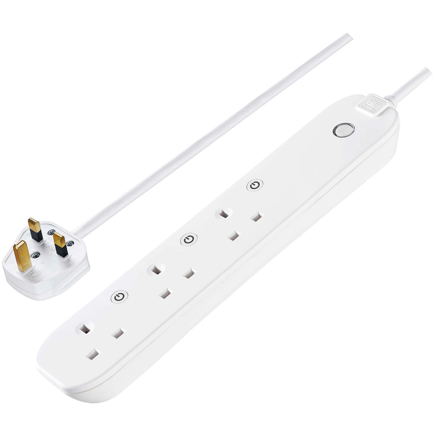 BG Extension Lead EHC31-BD White 240V 3120W 3 Gang Smart Fused 13A - Image 1