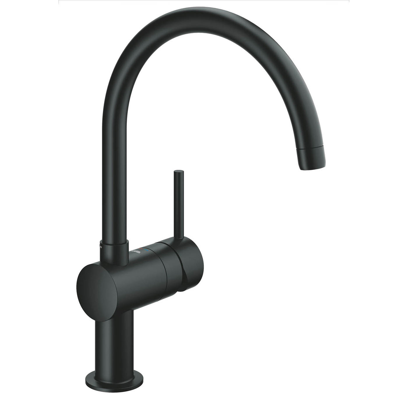 Kitchen Sink Mixer Tap Black Chrome Plated Side Single Lever Contemporary - Image 1