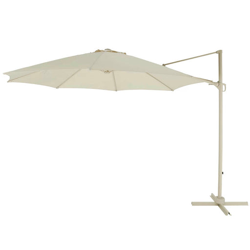 Garden Parasol Umbrella Overhanging Sand Beige Adjustable Round Modern 2.55m - Image 1