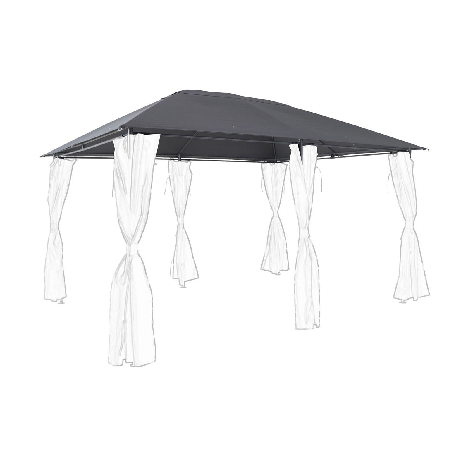 Gazebo Roof Cover Replacement Curtain Grey Water Repellent Durable 4 x 3M - Image 1