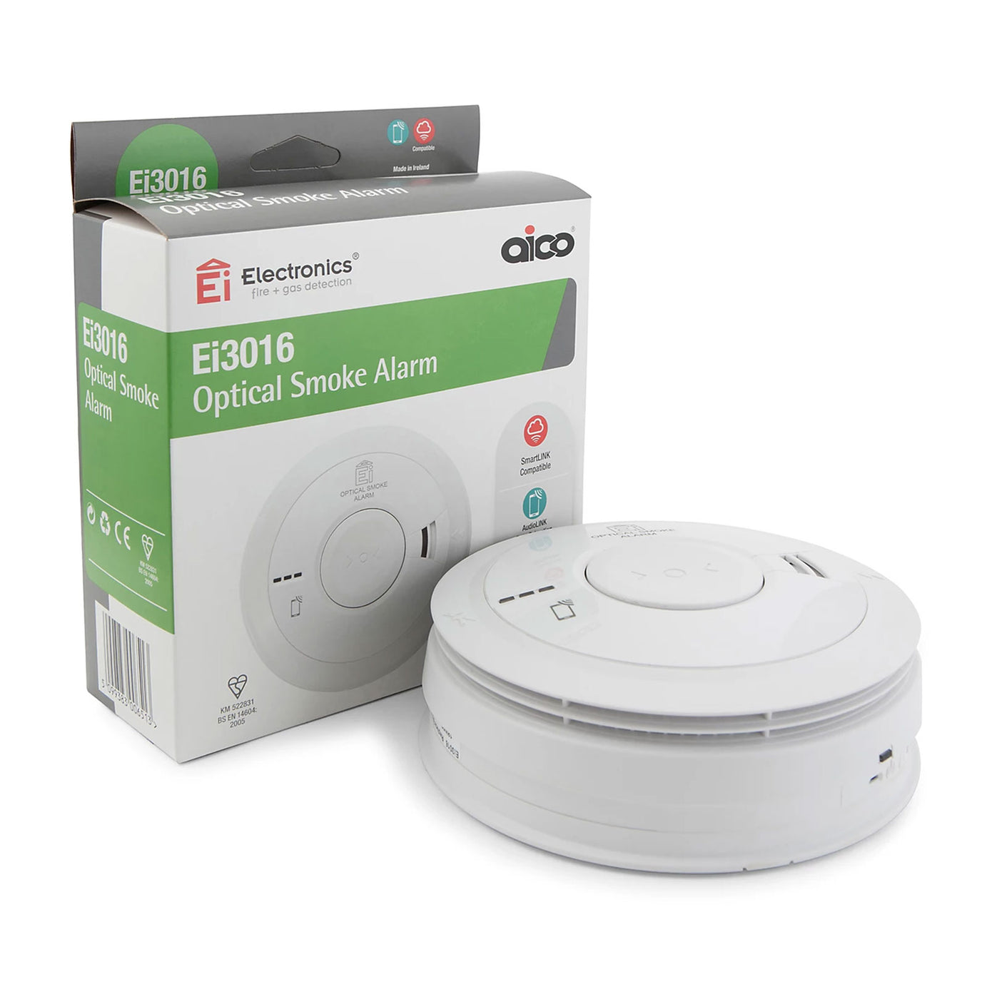 Aico Smoke Alarm Ei3016 Optical Sensor 10 Year Battery Mains Powered - Image 1