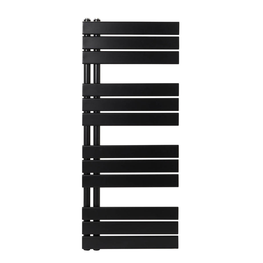 GoodHome Boxwood Matt Black 1665BTU Vertical Towel radiator (W)500mm x (H)1200mm - Image 1