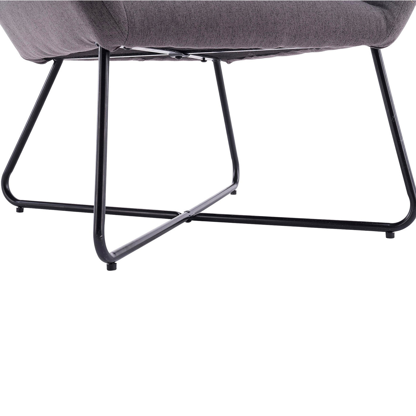 Accent Chair Stone Grey Linen Effect Black Metal Legs H865 x W750 x D800mm - Image 5