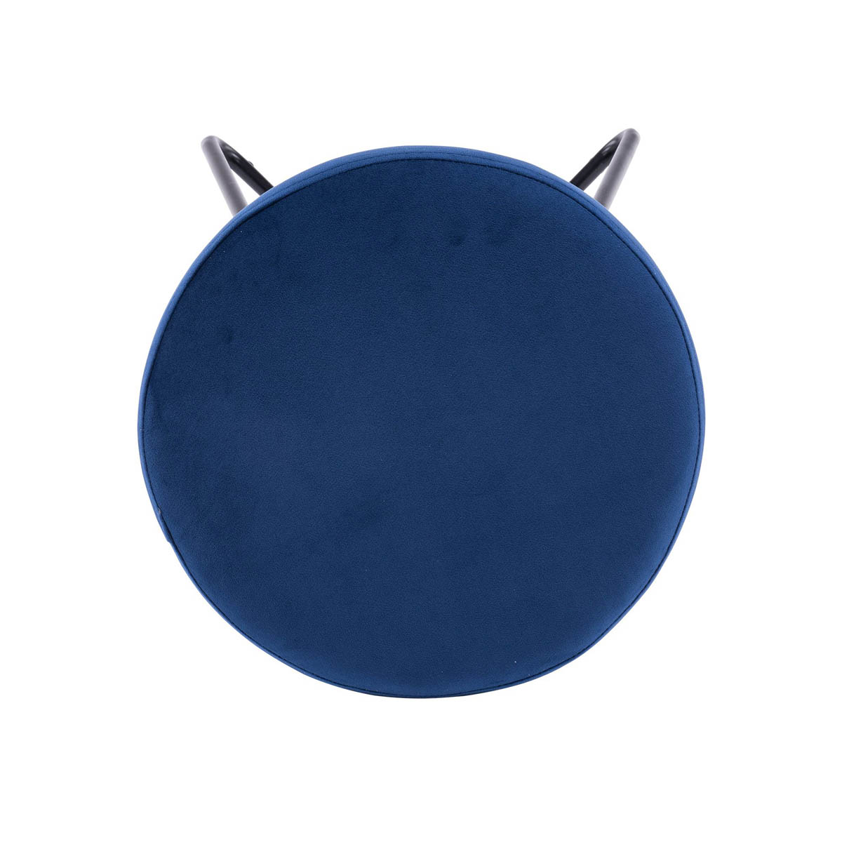 Turio Padded Stool Deep blue Velvet effect - Image 4