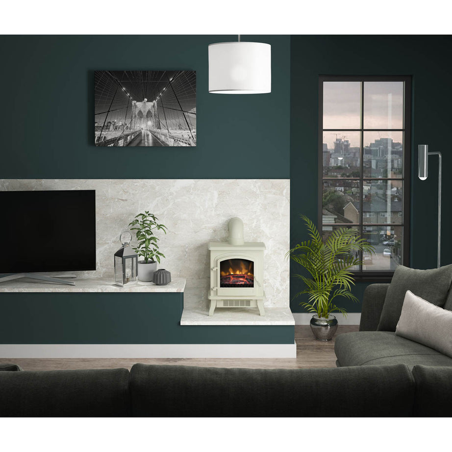 Be Modern Flue Pipe Vertical Cream For Electric Stove (L)195mm (Dia)122mm - Image 1