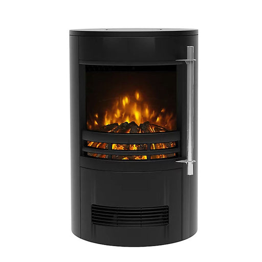Electric Stove Fireplace Heater Matt Black Cast Iron LED Flame Freestanding 2kW - Image 1