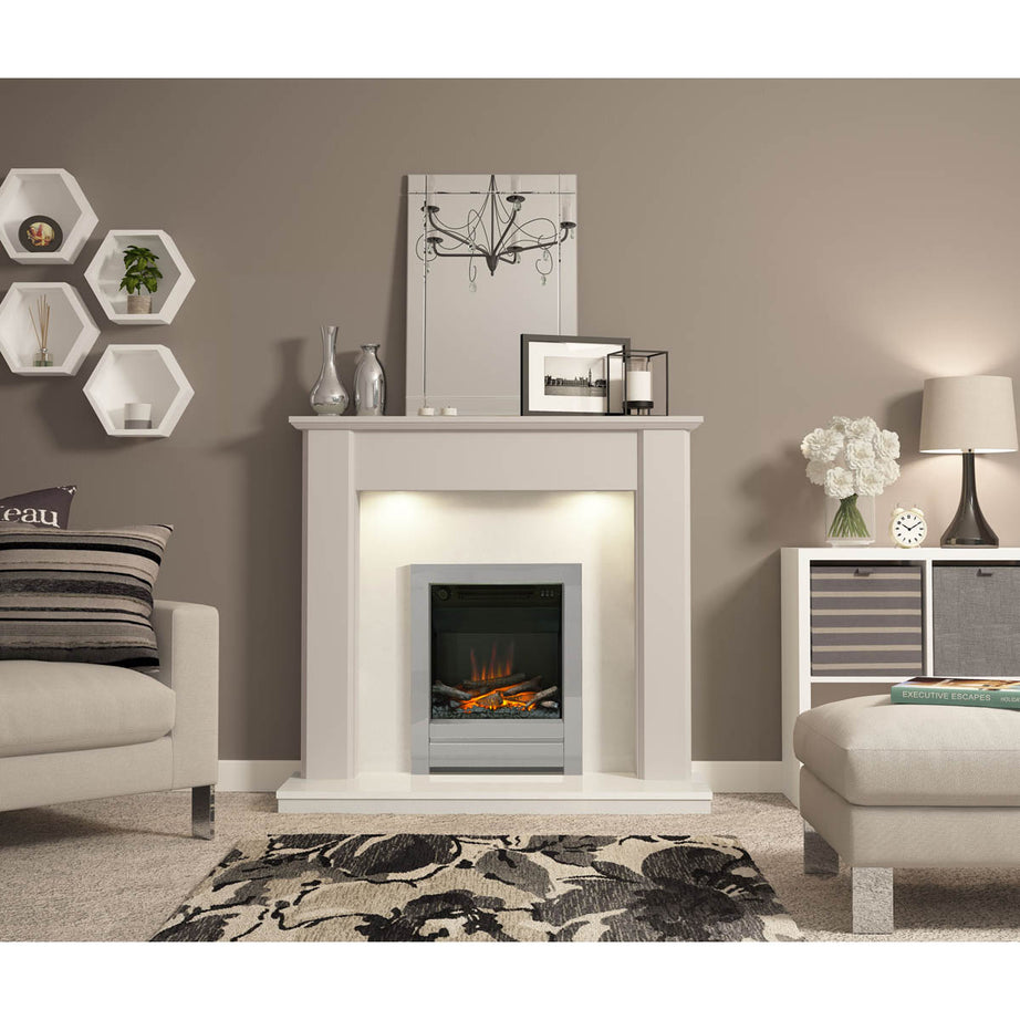Be Modern Ekon 2kW Chrome effect Inset Electric Fire (H)565mm (W)410mm (D)140mm - Image 1