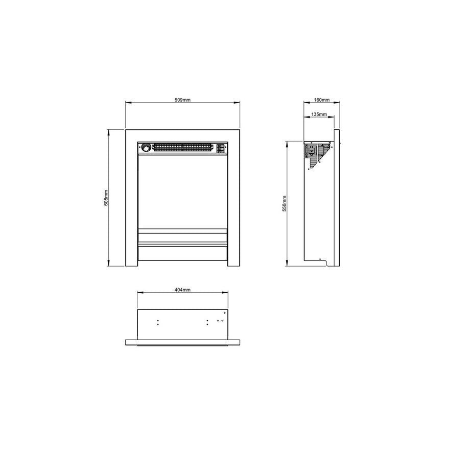 Be Modern Ekon 2kW Chrome effect Inset Electric Fire (H)565mm (W)410mm (D)140mm - Image 2