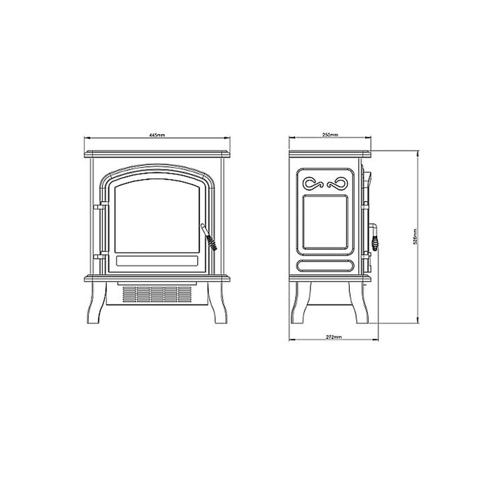 Electric Stove Heater LED Freestanding Log Effect Indoor Gloss Cream 1.8kW - Image 3