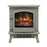 Electric Fireplace Stove Heater LED Flame Effect Grey Modern Freestanding 1.8KW - Image 1