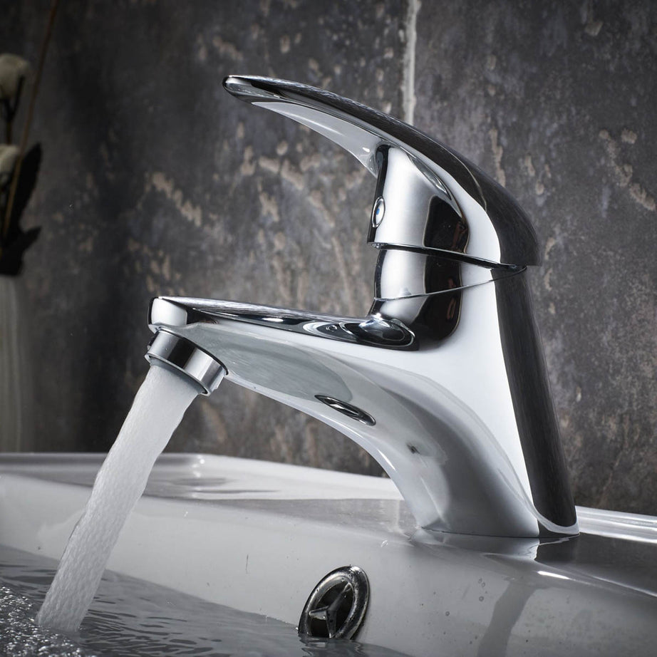 Bathroom Basin Tap Mono Mixer Chrome Single Lever Mini Full Turn Modern Faucet - Image 4