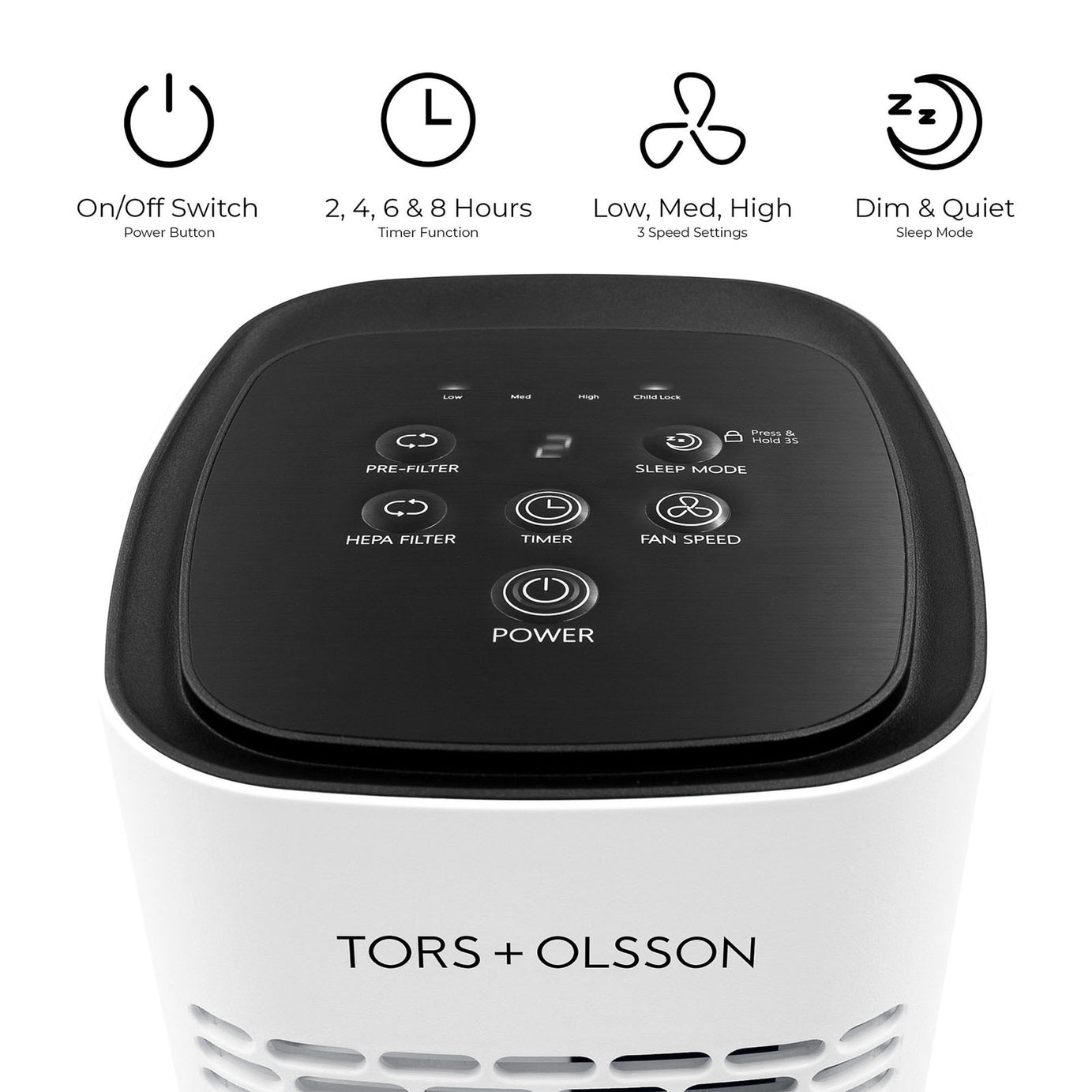 The Tors + Olsson Air Purifier 3 Speeds Sleep Mode Timer HEPA Air Filter - Image 4