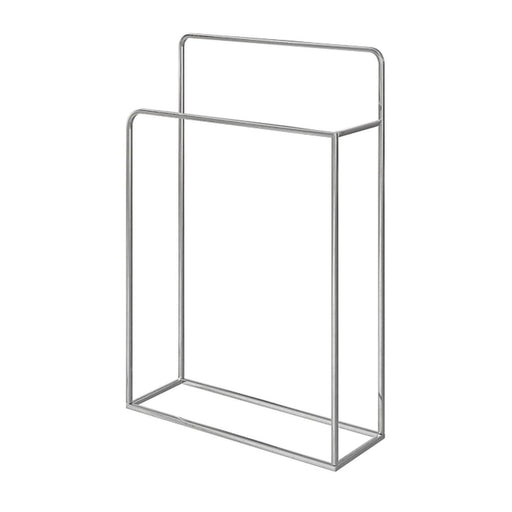 Towel Stand Freestanding 2 Rails Brushed Silver Effect Stainless Steel (W)600 mm - Image 1
