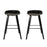 Bar Stool Black Matt Fixed Leg Footrest Kitchen Breakfast Chair (H)800mm Pair - Image 2