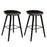 Bar Stool Black Matt Fixed Leg Footrest Kitchen Breakfast Chair (H)800mm Pair - Image 3