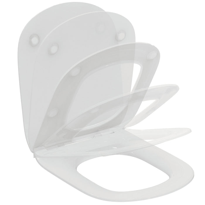 Toilet Seat Soft Close White D-Shaped Slim Sleek Top Fix Classic Durable - Image 1