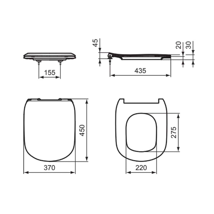 Toilet Seat Soft Close White D-Shaped Slim Sleek Top Fix Classic Durable - Image 2