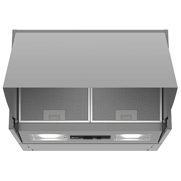 Integrated Cooker Hood Stainless Steel Kitchen LED Fold Out Unit (W)59.9cm - Image 1
