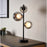 Table Lamp Matt Black Retro Multi Arm Modern Globe Smoked Shades Industrial - Image 1