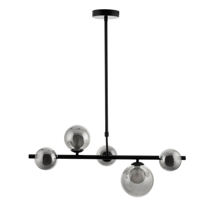 Cole Horizontal Black 5 Lamp Pendant ceiling light, (Dia)250mm - Image 2