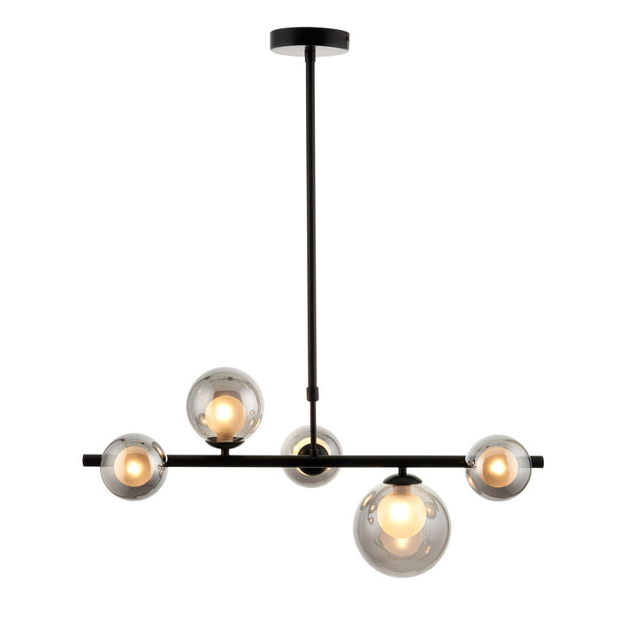 Cole Horizontal Black 5 Lamp Pendant ceiling light, (Dia)250mm - Image 3