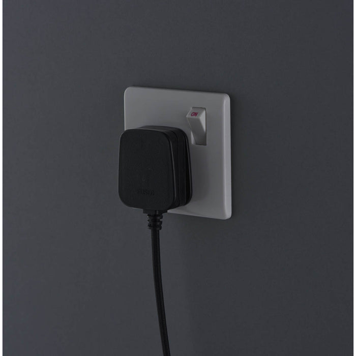 Wall Light Matt Black Fabric Steel Plug-in Bedside Lamp Indoor Industrial - Image 3