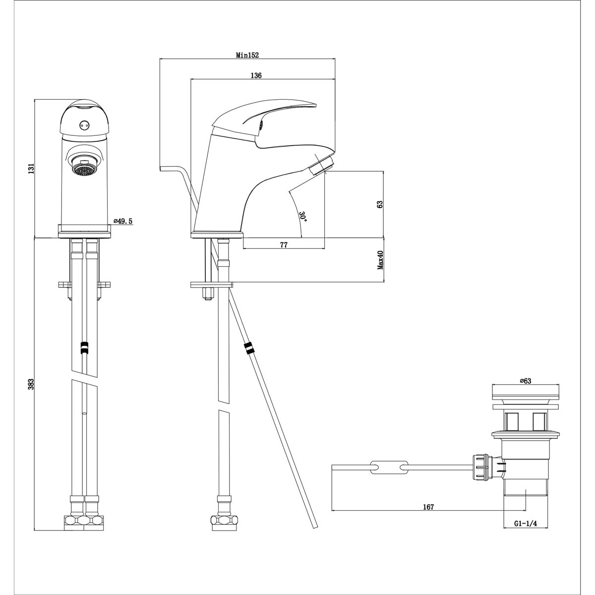 GoodHome Blyth Basin Mono mixer Tap - Image 3