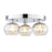 Ceiling Light 3 Way Round Smoke Glass Shades Crystal Decor Livingroom Bedroom - Image 2