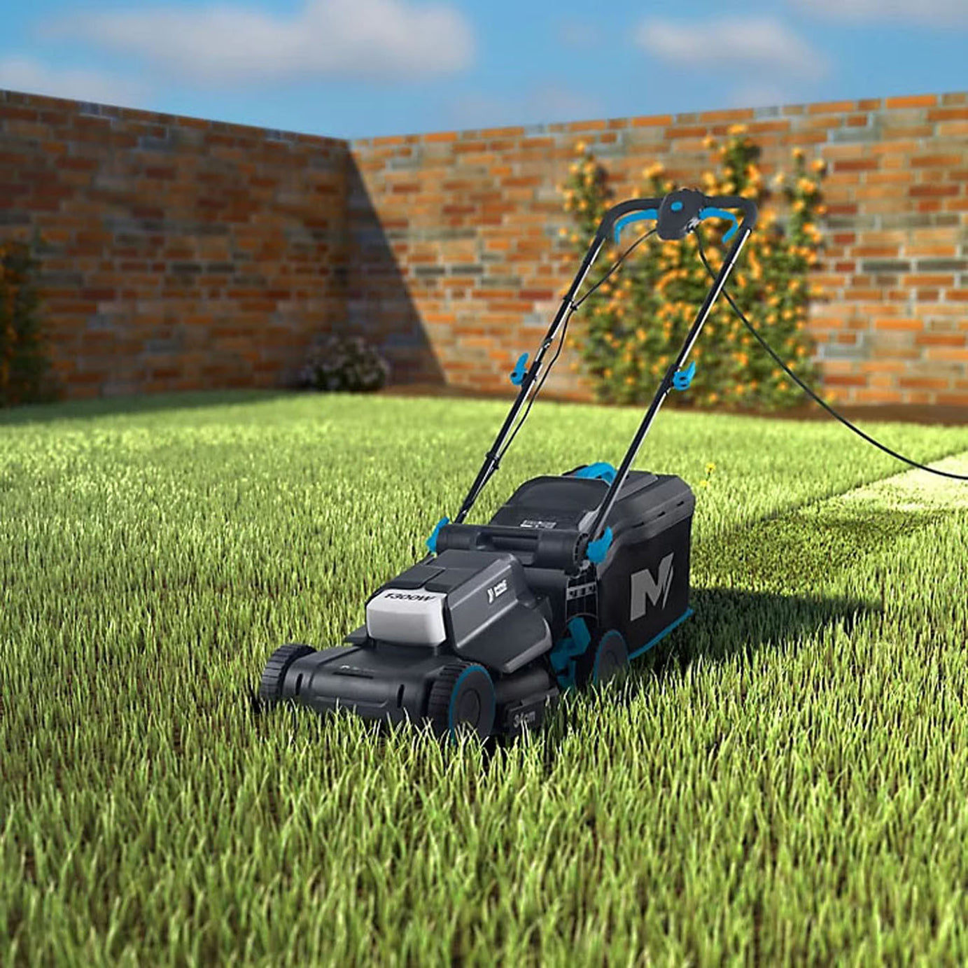 Mac Allister Electric Rotary Lawn Mower MLM1334 1300W 240V 35L Vertical Storage - Image 2