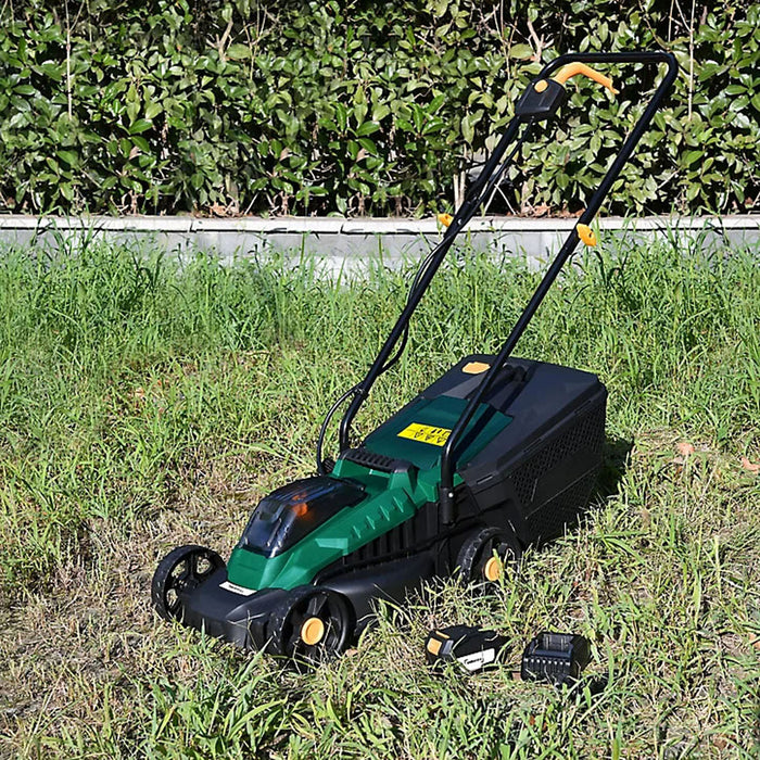 Rotary Lawnmower Cordless Hand-Propelled Height Adjustable 4.0Ah Battery 30L - Image 2