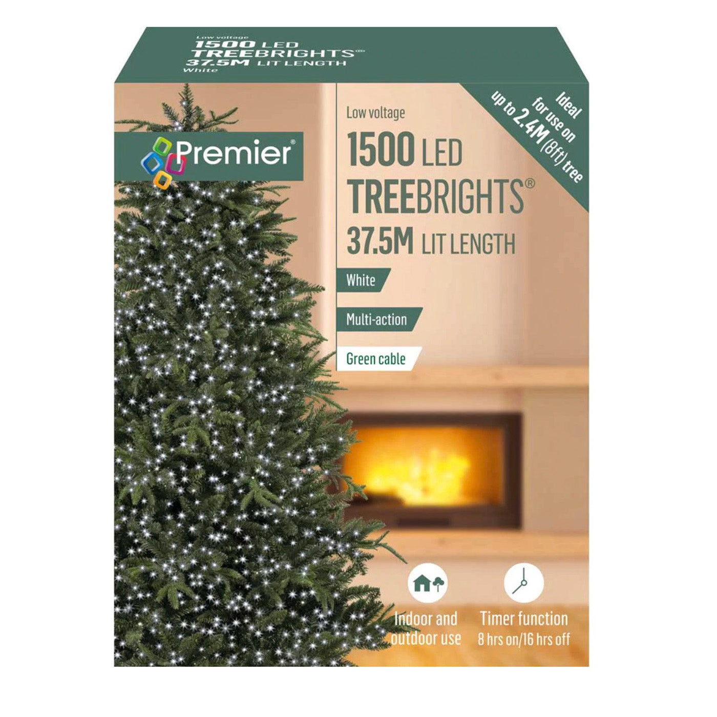 LED Christmas String Light 1500 White Timer Fairy Home Indoor Outdoor 42.5m - Image 1