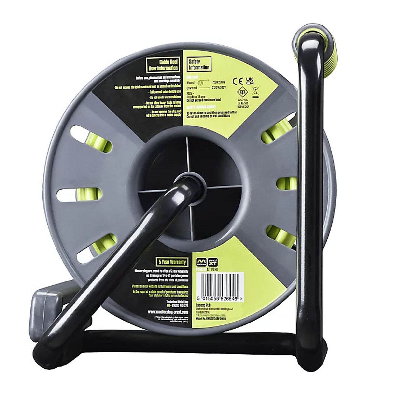Masterplug Cable Reel 4 Socket 3-Core 25m Indoor & Outdoor Switched 3120 W 240 V - Image 4