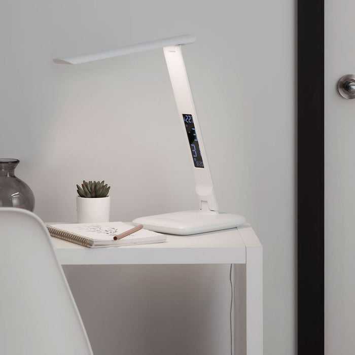 LED Table Desk Lamp Matt White Dimmable Digital Adjustable 600lm Modern (H)39cm - Image 2