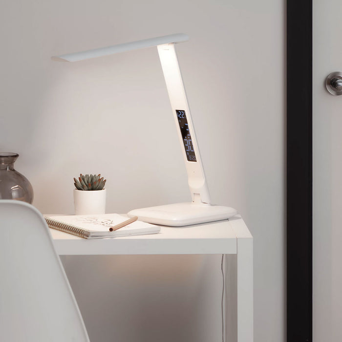 LED Table Desk Lamp Matt White Dimmable Digital Adjustable 600lm Modern (H)39cm - Image 3