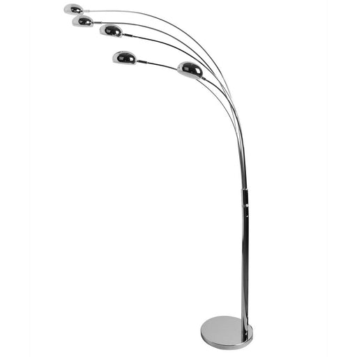 LED Floor Lamp Modern Dimmable Chrome Effect Adjustable Arms Warm White (H)1.6M - Image 1