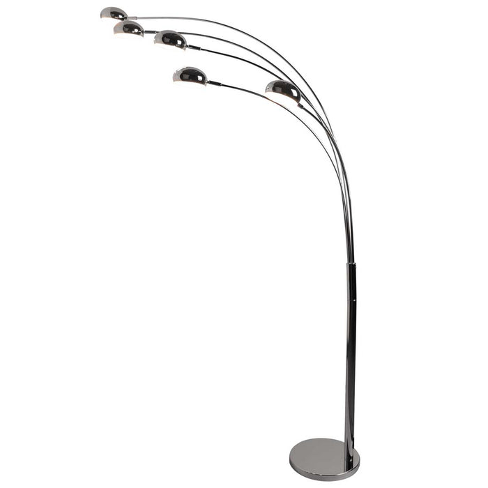 LED Floor Lamp Modern Dimmable Chrome Effect Adjustable Arms Warm White (H)1.6M - Image 2