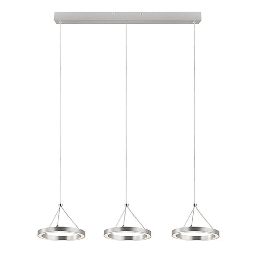 LED Pendant Ceiling Light 3 Way Chrome Effect Modern Dimmable Adjustable Height - Image 1