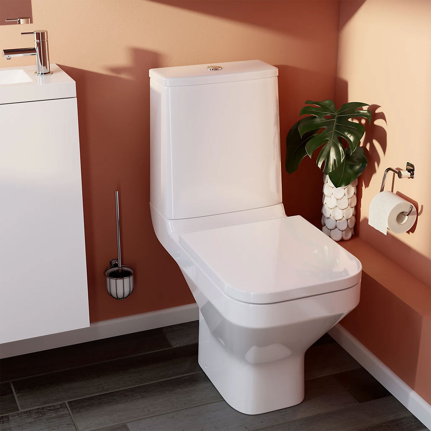 GoodHome Teesta Close Coupled Rimless Toilet Dual Flush Soft Close Seat - Image 3