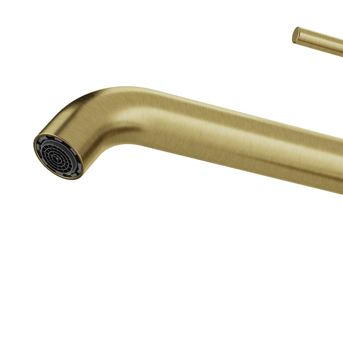 Basin Mono Mixer Tap Satin Brass Effect Round Deck-Mounted Manual Single Lever - Image 3