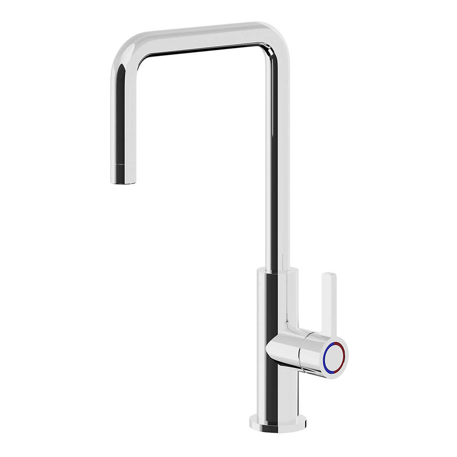 Kitchen Tap Mixer Chrome Side Single Lever Swivel Spout Contemporary Faucet - Image 1