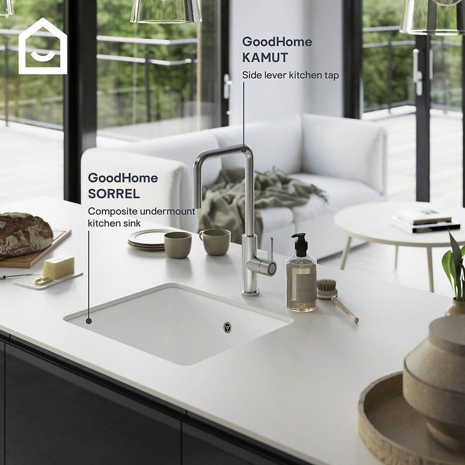 Kitchen Tap Mixer Chrome Side Single Lever Swivel Spout Contemporary Faucet - Image 7