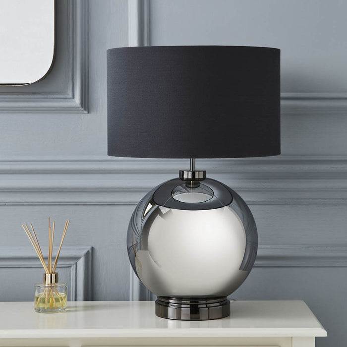 The Lighting Edit Carina Ball Black nickel effect Round Table lamp - Image 2